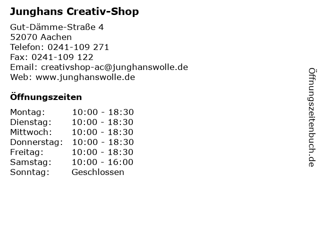 ffnungszeiten Junghans Creativ Shop Gut D mme Stra e 4 in